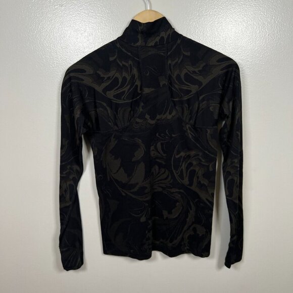Athleta Momentum Seamless Half Zip Size Small Black Brown Running Workout Hiking - Picture 2 of 9